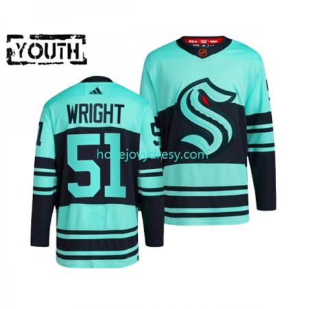 Dětské Hokejový Dres Seattle Kraken SHANE WRIGHT 51Adidas 2022-2023 Reverse Retro Modrý Authentic
